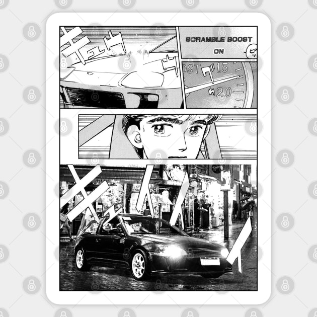 JDM VTI in Osaka Streets Manga Edition Sticker by Outlaw Suit